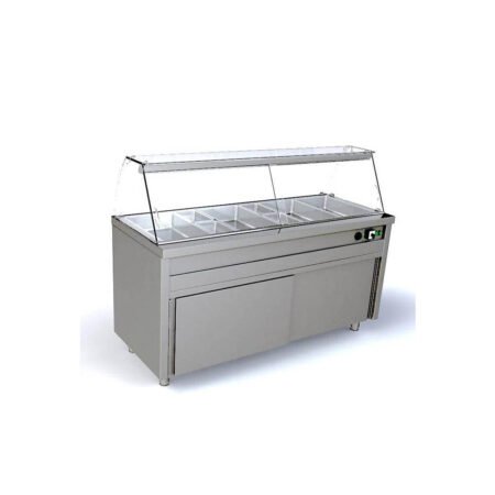 Θερμαινόμενη Bain Marie Βιτρίνα Επιδαπέδια 172×70×125cm *BM-172-5 ArtSteel