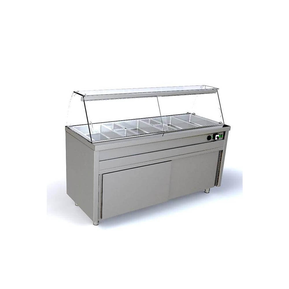 Θερμαινόμενη Bain Marie Βιτρίνα Επιδαπέδια 206×70×125cm *BM-206-6 ArtSteel