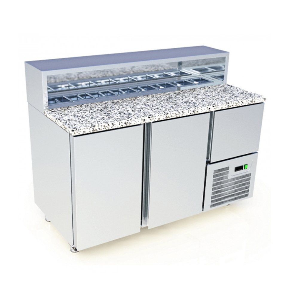 Ψυγείο Πάγκος Συντήρηση Πίτσας 141×80×122cm 2 Πόρτες Και 1 Συρτάρι TR-148-PR ArtSteel