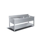 Λάντζα Ανοιχτή 160×70×87cm 2 Γούρνες LA-167-2 ArtSteel