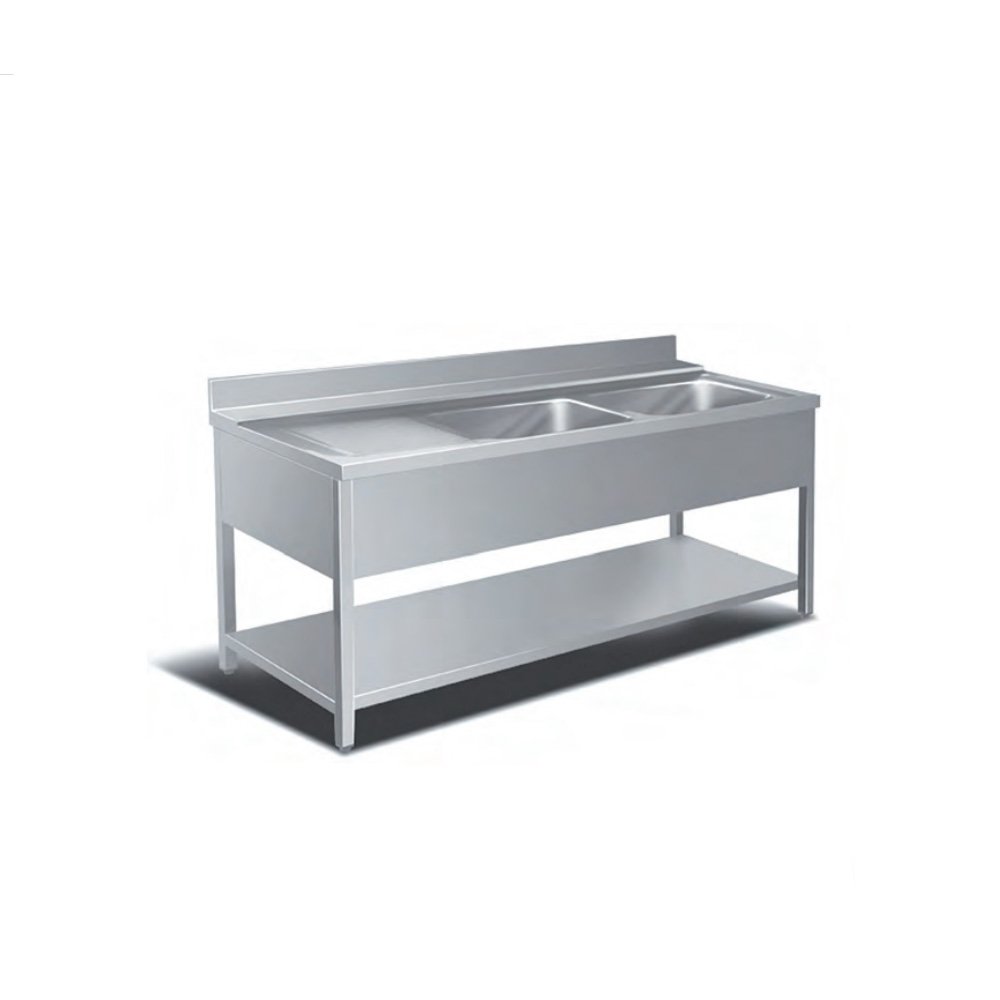 Λάντζα Ανοιχτή 160×70×87cm 2 Γούρνες LA-167-2 ArtSteel