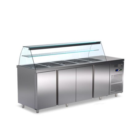 Ψυχόμενη Βιτρίνα Σαλατών 235×70×125cm 4 Πόρτες VR-237-GR ArtSteel