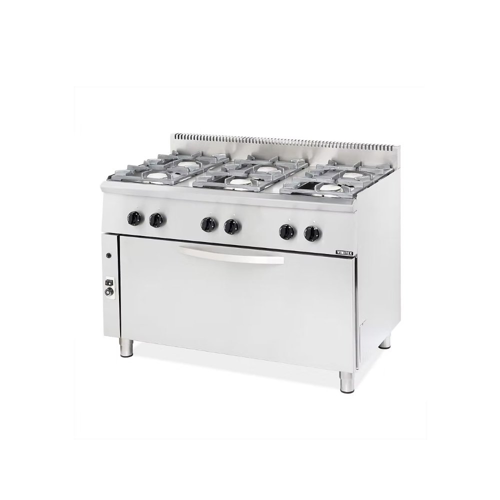 Κουζίνα Αερίου 120×70×85cm Με Σχάρα Χρωμίου Και 6 Εστίες 206STVL Vimitex