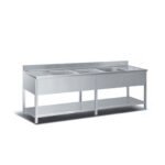 Λάντζα Ανοιχτή 190×70×87cm 3 Γούρνες LA-197-3 ArtSteel