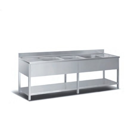 Λάντζα Ανοιχτή 280×70×87cm 3 Γούρνες LA-287-3 ArtSteel