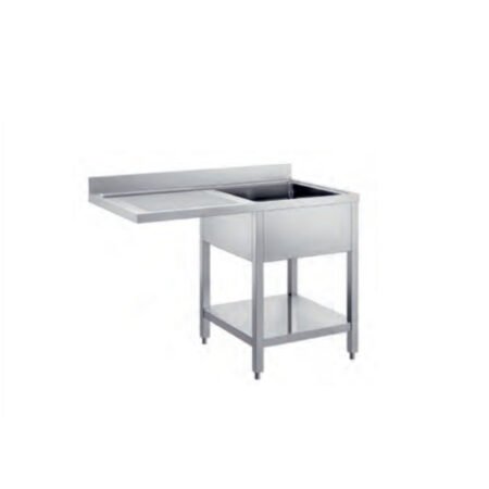 Λάντζα Ανοιχτή 120×70×87cm Με Αποστράγγιση Και 1 Γούρνα LA-127-1R ArtSteel