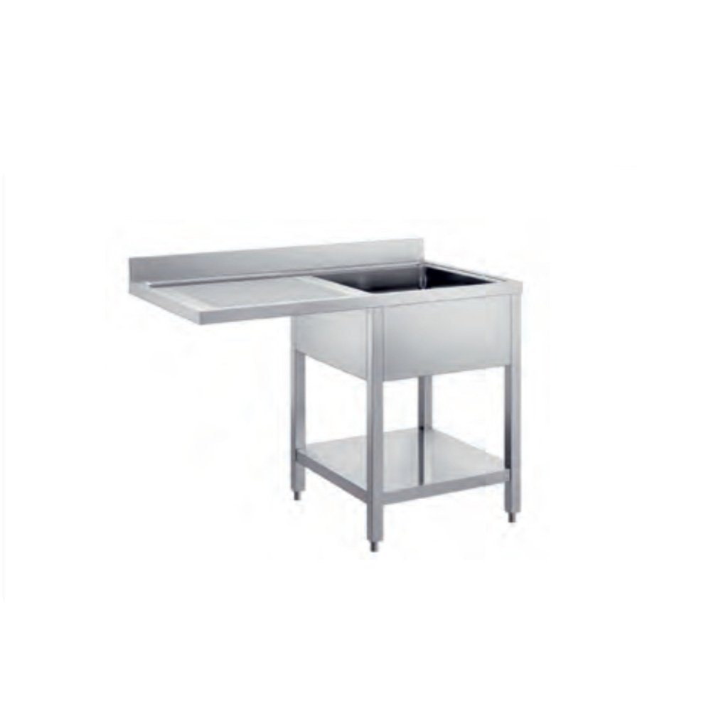 Λάντζα Ανοιχτή 120×70×87cm Με Αποστράγγιση Και 1 Γούρνα LA-127-1R ArtSteel