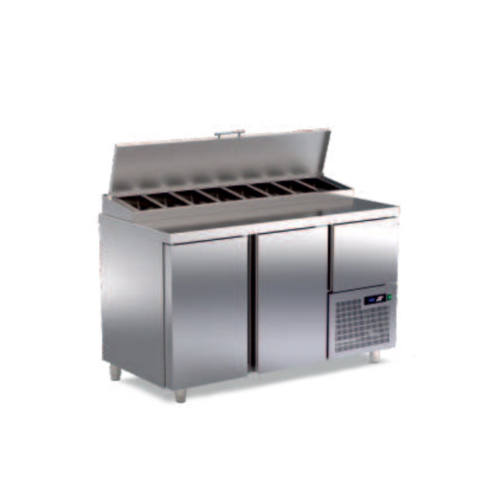 Ψυγείο Σαλατών Συντήρηση 141×70×99cm 2 Πόρτες Και 1 Συρτάρι TR-147-TR ArtSteel