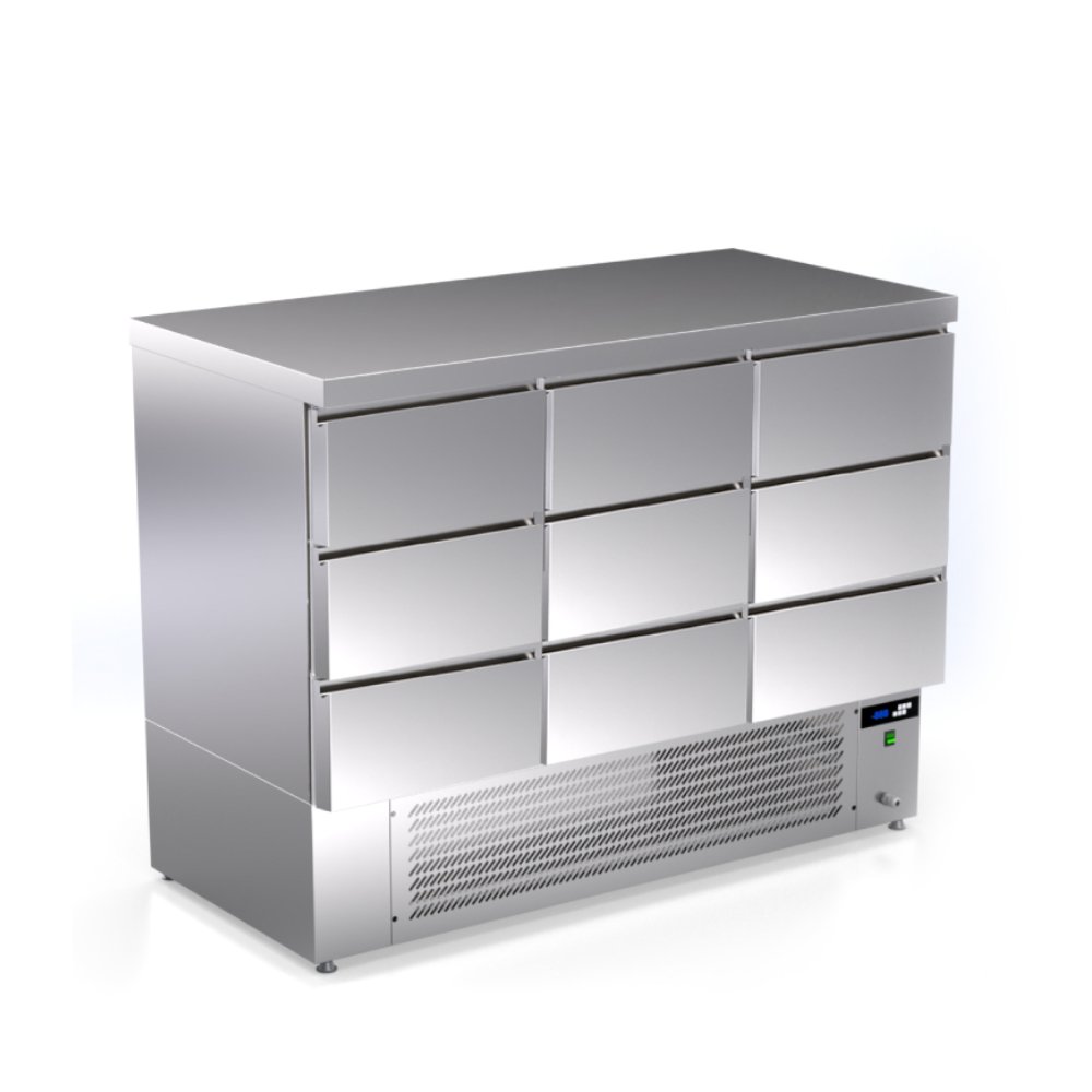 Ψυγείο Πάγκος Συντήρηση Ψαριών 141×70×110cm 9 Συρτάρια TP-149-AR ArtSteel