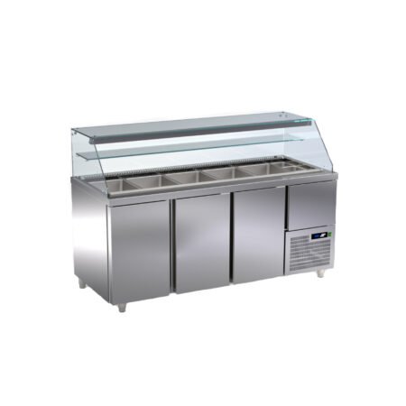 Ψυχόμενη Βιτρίνα Σαλατών 141×70×125cm 3 Πόρτες VR-187-ER ArtSteel