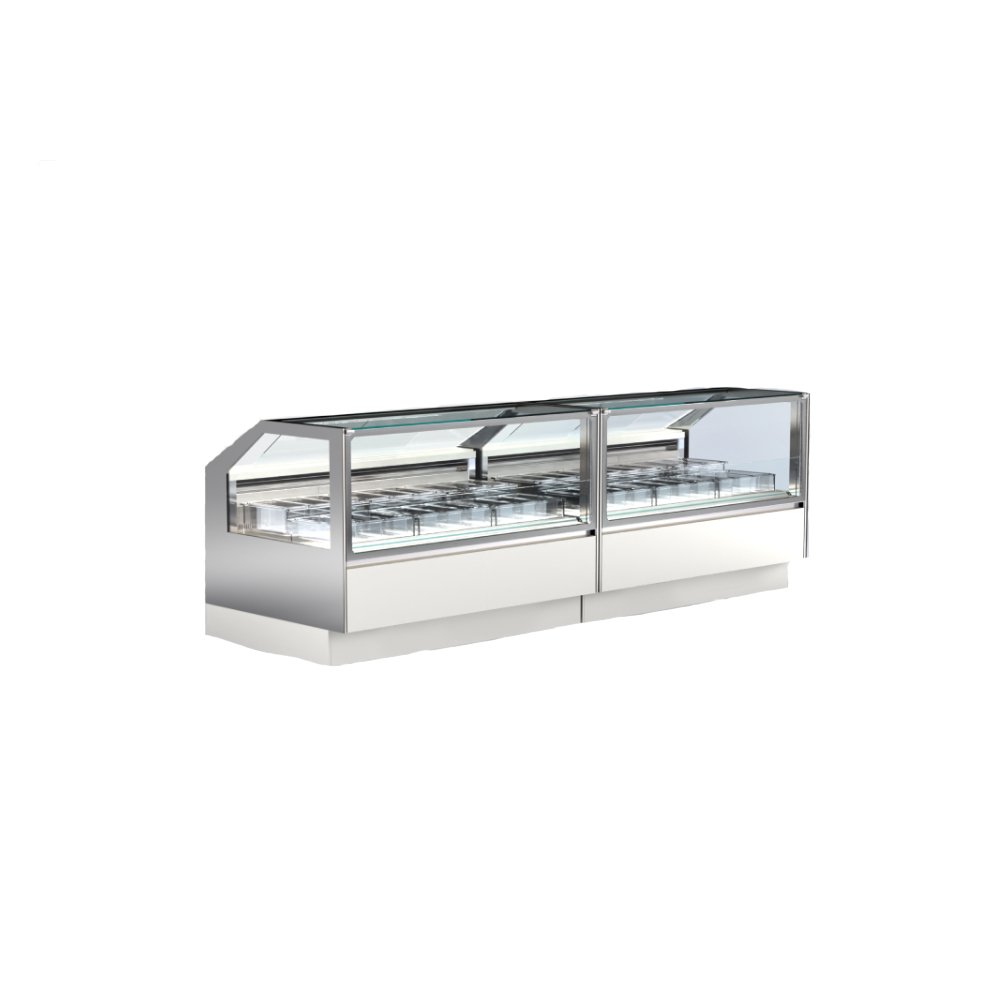 Βιτρίνα Παγωτού Ice Cream Line 230×120×125cm Για 24 Μπασίνες με Αεραγωγό NT-231-3 Artsteel