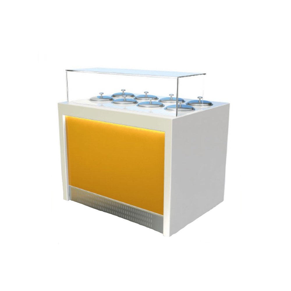 Βιτρίνα Παγωτού Pozzetti 90×70×87cm Για 4 Μπασίνες, Χωρίς Μηχανή TG-077-4RT Artsteel