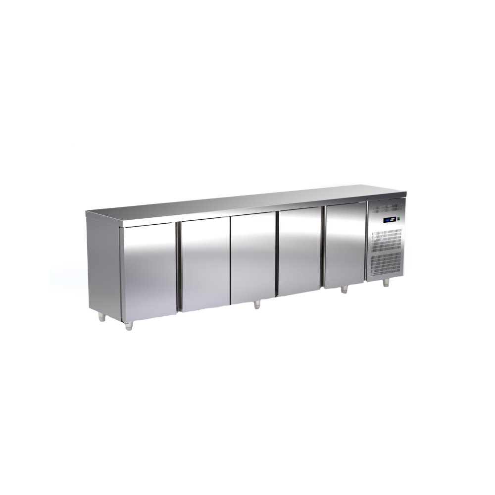 Ψυγείο Πάγκος Συντήρησης Gastroline 282×70×87cm, Με 5 Πόρτες TR-287-GR Artsteel