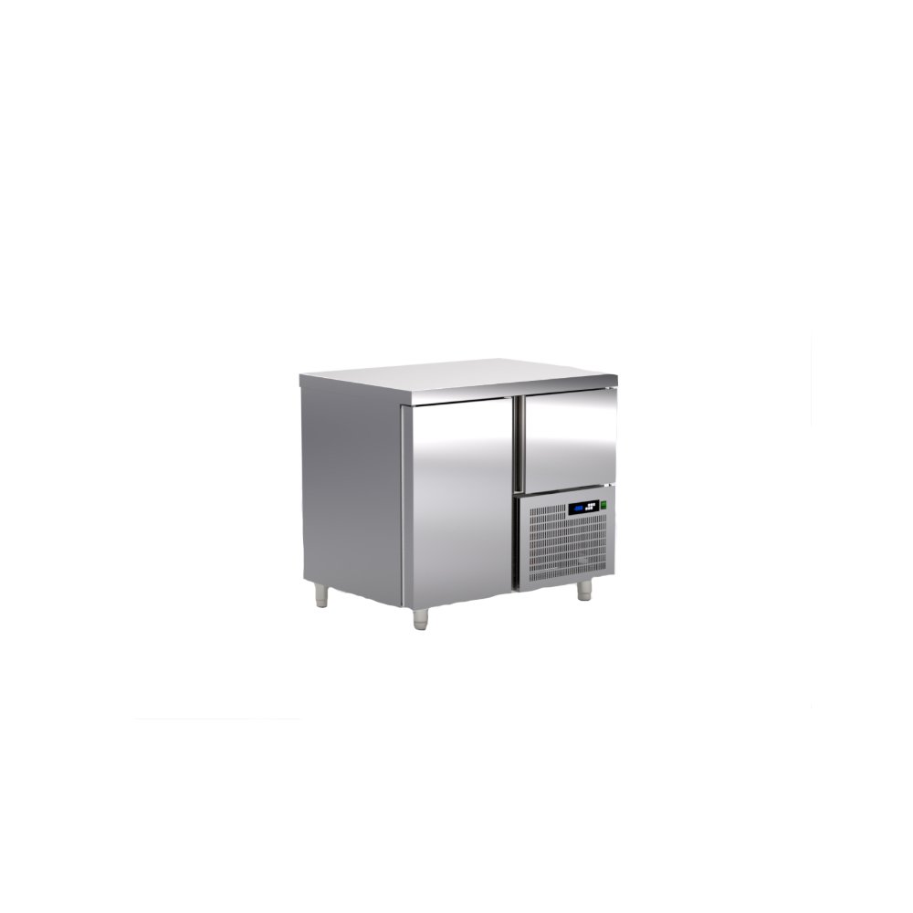Ψυγείο Πάγκος Συντήρησης Gastroline 107×70×87cm Μηχανή Συρταρωτή, Με 1 Μεγάλη και 1 Μικρή Πόρτα TS-107-DR Artsteel
