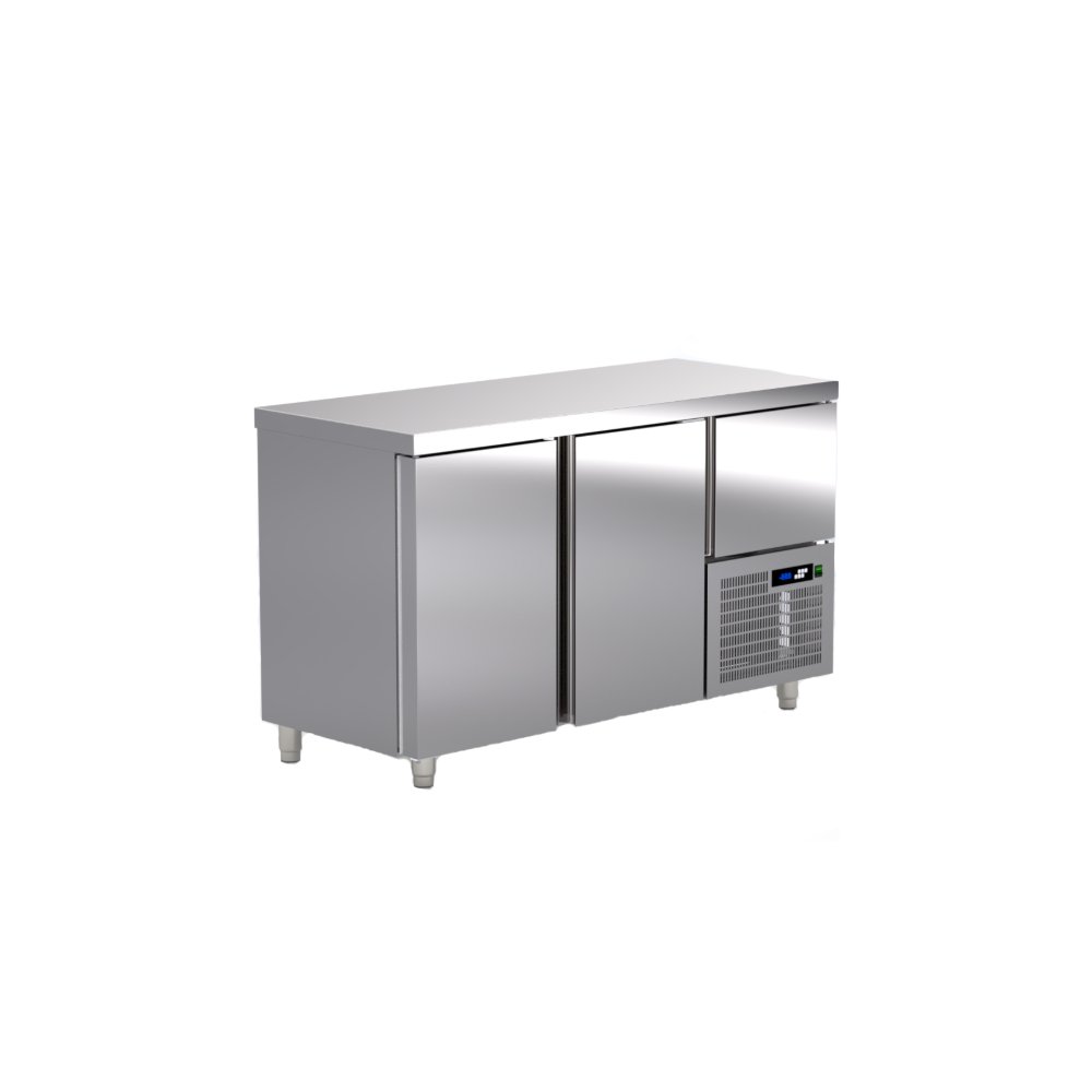 Ψυγείο Πάγκος Συντήρησης Barline 141×60×87cm, Με 2 Μεγάλες & 1 Μικρή Πόρτα TS-146-DR Artsteel