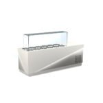 Βιτρίνα Παγωτού Pozzetti 224×72×125cm Για 12 Μπασίνες TG-227-12R Artsteel
