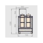 Βιτρίνα Παγωτού Pozzetti 100×90×125cm Για 6 Μπασίνες PT-109-VR Artsteel