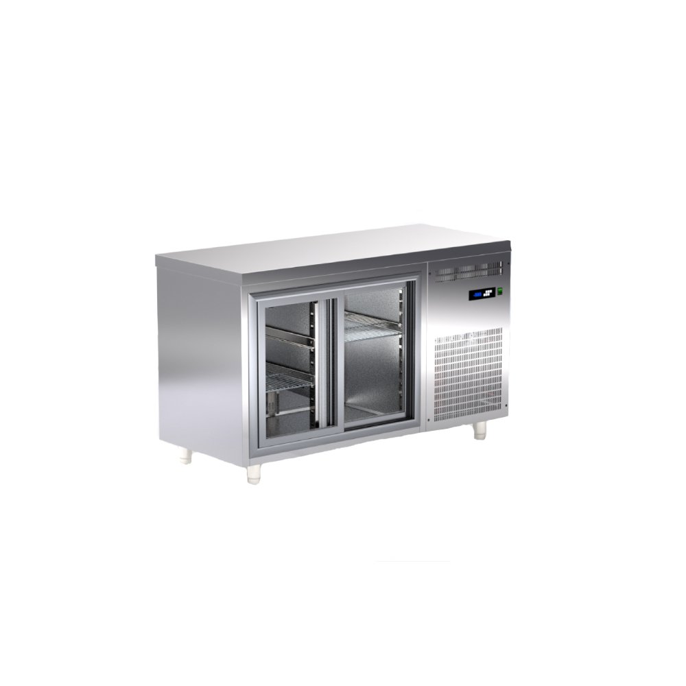Ψυγείο Πάγκος Συντήρησης Barline 188×60×87cm, Με 2 Πόρτες, Με Συρόμενες Γυάλινες Πόρτες TR-186-S Artsteel