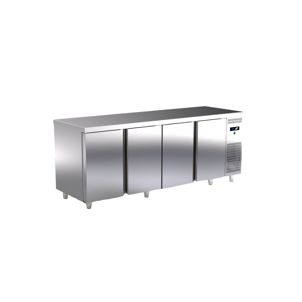 Ψυγείο Πάγκος Συντήρησης Slim Line 220×70×87cm Με Μηχανή Και 4 Πόρτες TR-217-GR Artsteel