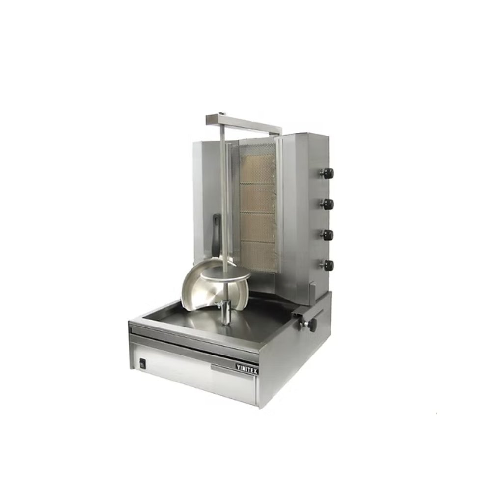 Μηχανή Γύρου Αερίου 50×50×94cm Με 4 Οριζόντιου Καυστήρες 904B Vimitex