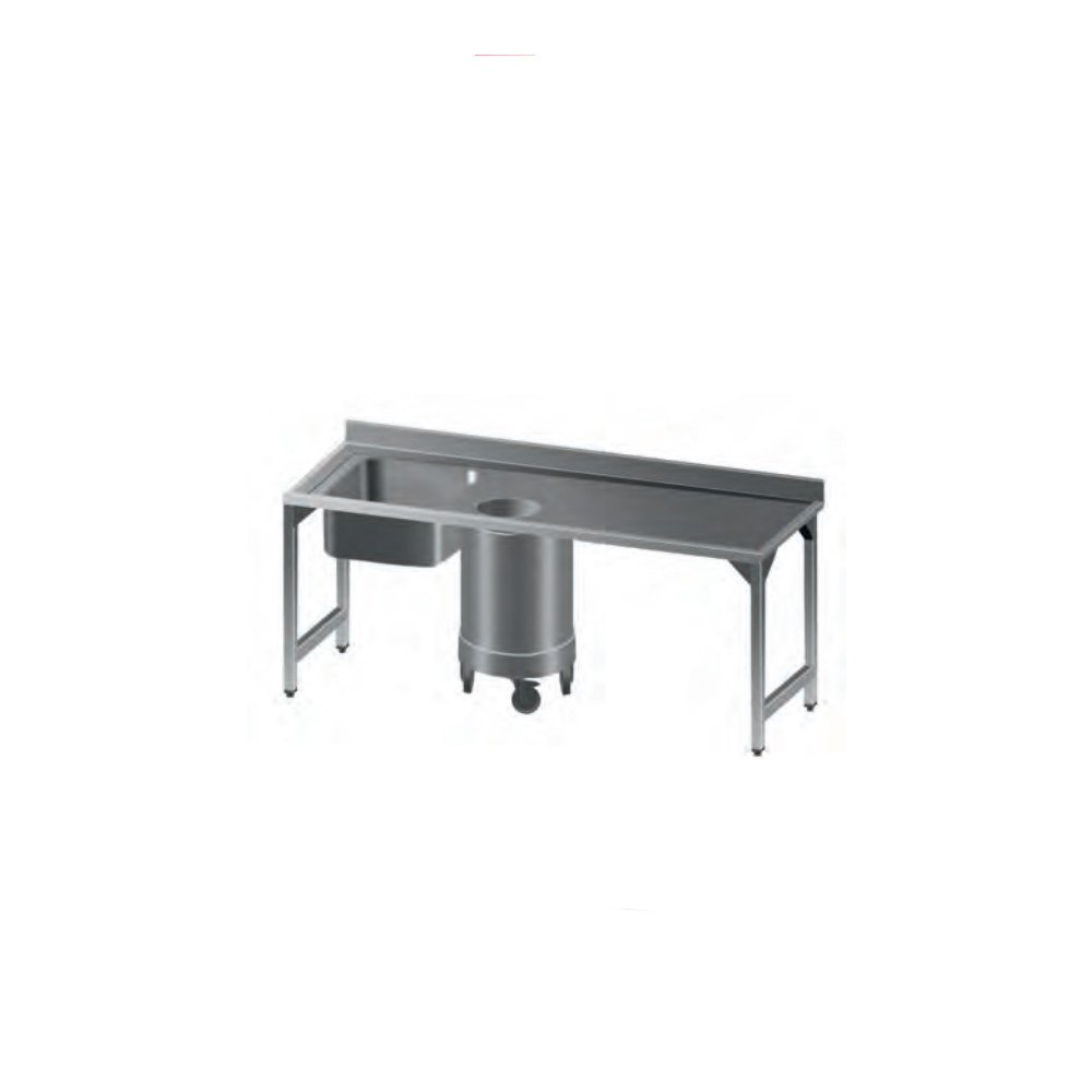 Λάντζα Ανοιχτή 160×70×86cm 1 Γούρνα &Κάδο Απορριμμάτων LAB-167-1 Artsteel