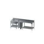 Λάντζα Ανοιχτή 160×70×86cm Με 2 Ράφια, 1 Γούρνα & Κάδο Απορριμμάτων LAB-167-S Artsteel