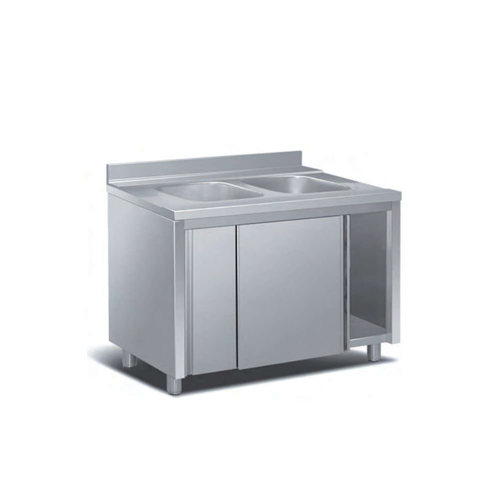 Λάντζα Κλειστή 140×70×87cm 2 Γούρνες LC-147-2 Artsteel