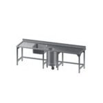 Λάντζα Ανοιχτή 220×70×86cm 1 Γούρνα, Με Στραγγιστήρι & Κάδο Απορριμμάτων LAB-227-1 Artsteel