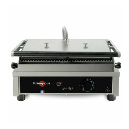Τοστιέρα Krampouz Γαλλίας 41,6×28×22cm Ηλεκτρική, Μονή Μεγάλη, Ραβδωτή Πάνω Και Κάτω GECID4AO