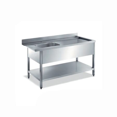 Λάντζα Εισόδου 120×74×85cm Ανοιχτή Με Ράφι Και Γούρνα Και Άκρη Αριστερά LL-120-L ArtSteel