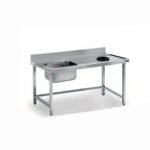 Λάντζα Εισόδου 150×74×85cm Ανοιχτή Με Γούρνα, Οπή Απορριμάτων Και Άκρη Δεξιά LO-150-R ArtSteel