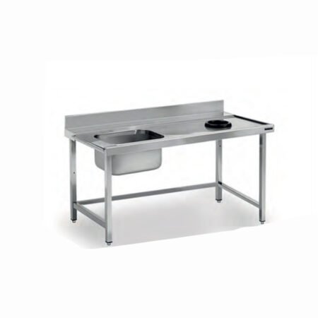 Λάντζα Εισόδου 180×74×85cm Ανοιχτή Με Γούρνα, Οπή Απορριμάτων Και Άκρη Δεξιά LO-180-R ArtSteel