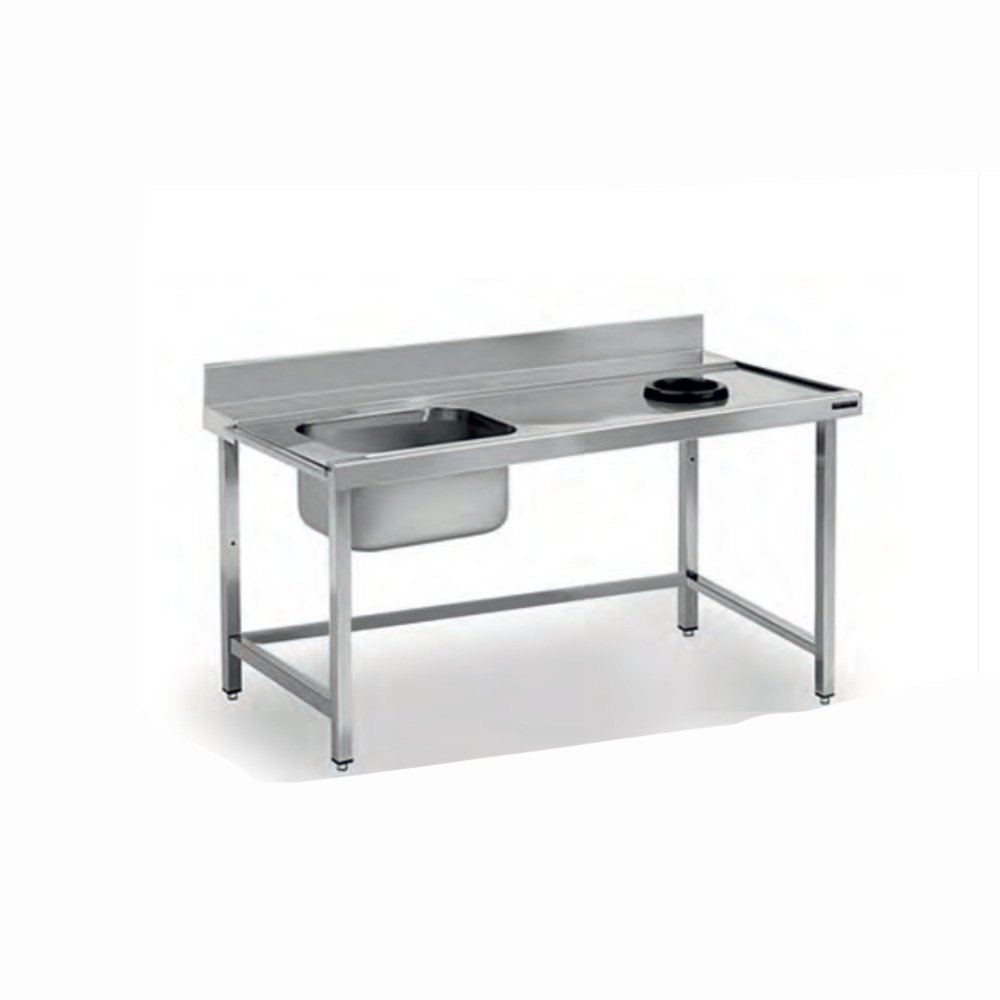 Λάντζα Εισόδου 150×74×85cm Ανοιχτή Με Γούρνα, Οπή Απορριμάτων Και Άκρη Δεξιά LO-150-R ArtSteel