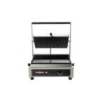 Τοστιέρα Krampouz Γαλλίας 41,6×28×22cm Ηλεκτρική, Μονή Μεγάλη, Ραβδωτή Πάνω, Λεία Κάτω GECID4BO