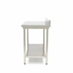 Πάγκος Εργασίας Ανοξείδωτού Χάλυβα 100×70×90cm Με Ράφι Και Πανωσήκωμα Maxima